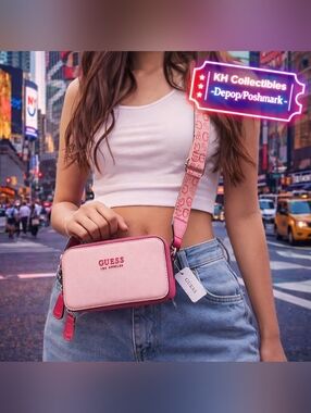 GUESS Charlestown Mini Crossbody Bag SF901970 Powder Pink NWT